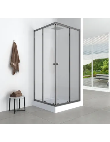 Душова кабіна з низьким піддоном Mixxus Cubic SCT01-90x90x195-TR Graphite, квадратна