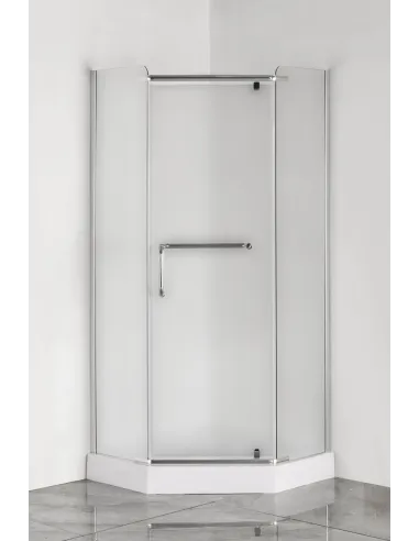 Душевая кабина с низким поддоном Mixxus Lines SCT01-90x90x198-TR Chrome, пятиугольная