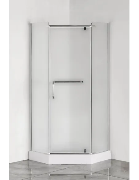 Душова кабіна з низьким піддоном Mixxus Lines SCT01-90x90x198-TR Chrome, п`ятикутна