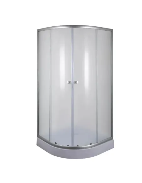 Душова кабіна з низьким піддоном Mixxus Plain SCT02-100x100x195-FB Satin, напівкругла
