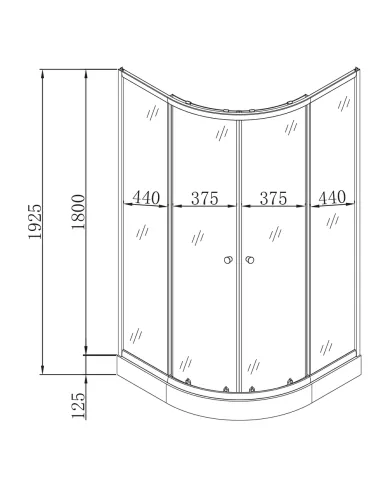 Душевая кабина с низким поддоном Mixxus Plain SCT02-100x100x195-FB Satin, полукруглая