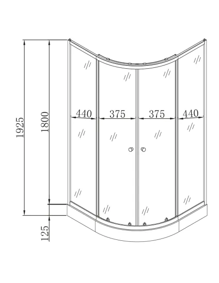 Душевая кабина с низким поддоном Mixxus Plain SCT02-100x100x195-FB Satin, полукруглая Душевая кабина с низким поддоном Mixxus Plain SCT02-100x100x195-FB Satin, полукруглая