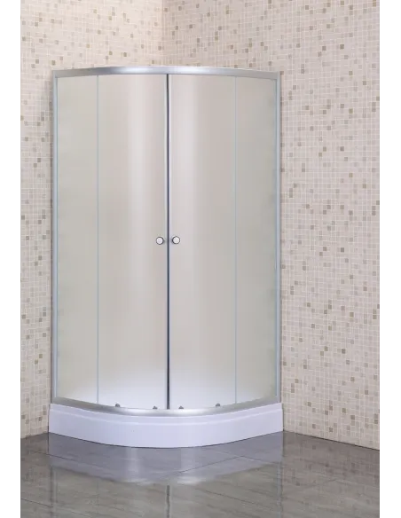 Душевая кабина с низким поддоном Mixxus Plain SCT02-100x100x195-FB Satin, полукруглая Душевая кабина с низким поддоном Mixxus Plain SCT02-100x100x195-FB Satin, полукруглая