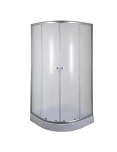 Душевая кабина с низким поддоном Mixxus Plain SCT02-90x90x195-FB Satin, полукруглая