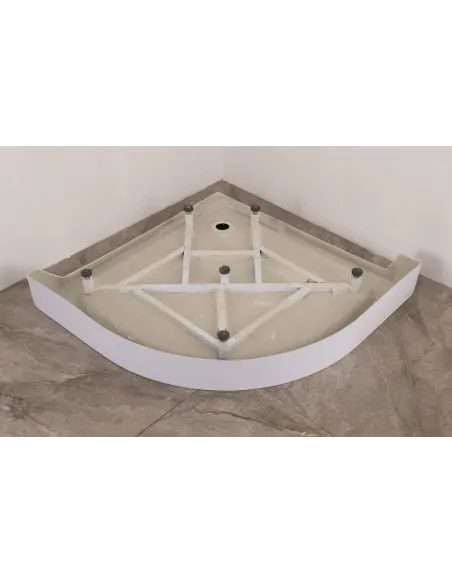 Душова кабіна з низьким піддоном Mixxus Plain SCT02-90x90x195-FB Satin, напівкругла