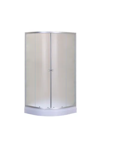 Душова кабіна з низьким піддоном Mixxus Plain SCT02-90x90x195-FB Satin, напівкругла