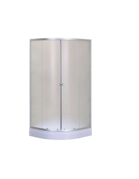 Душова кабіна з низьким піддоном Mixxus Plain SCT02-90x90x195-FB Satin, напівкругла