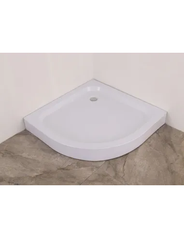 Душова кабіна з низьким піддоном Mixxus Plain SCT02-90x90x195-FB Satin, напівкругла