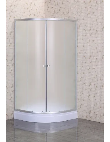 Душова кабіна з низьким піддоном Mixxus Plain SCT02-90x90x195-FB Satin, напівкругла