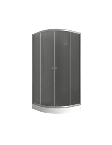 Душова кабіна з низьким піддоном Mixxus Plain SCT02-90x90x195-GR Satin, напівкругла