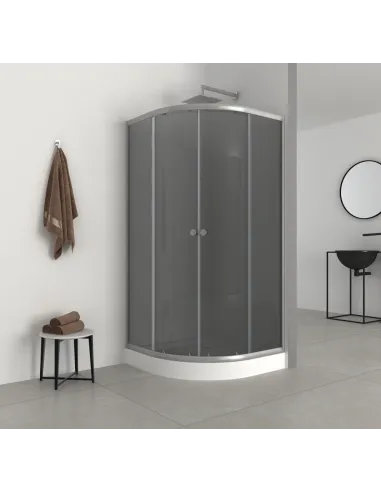 Душова кабіна з низьким піддоном Mixxus Plain SCT02-90x90x195-GR Satin, напівкругла