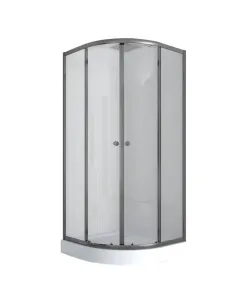 Душова кабіна з низьким піддоном Mixxus Plain SCT02-90x90x195-TR Graphite, напівкругла
