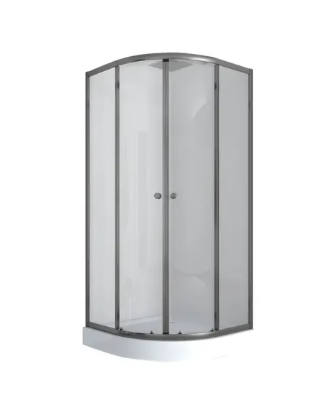 Душова кабіна з низьким піддоном Mixxus Plain SCT02-90x90x195-TR Graphite, напівкругла