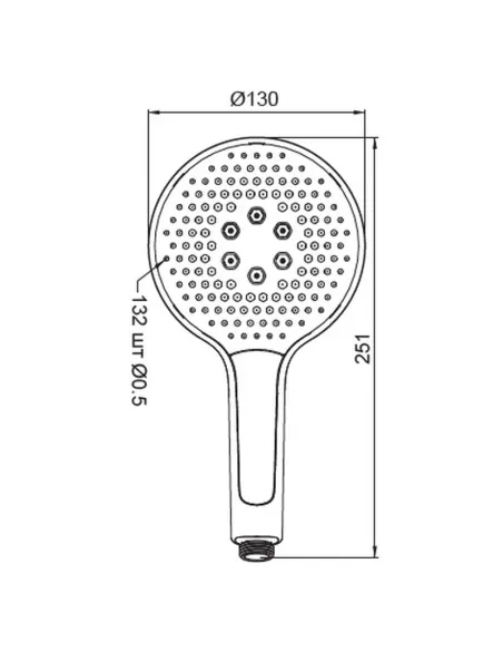 Лейка для ручного душа Koer KP-0401-01, 251x130 мм, 3 режима