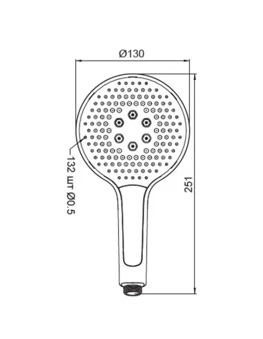 Лейка для ручного душа Koer KP-0401-05, 251x130 мм, 3 режима