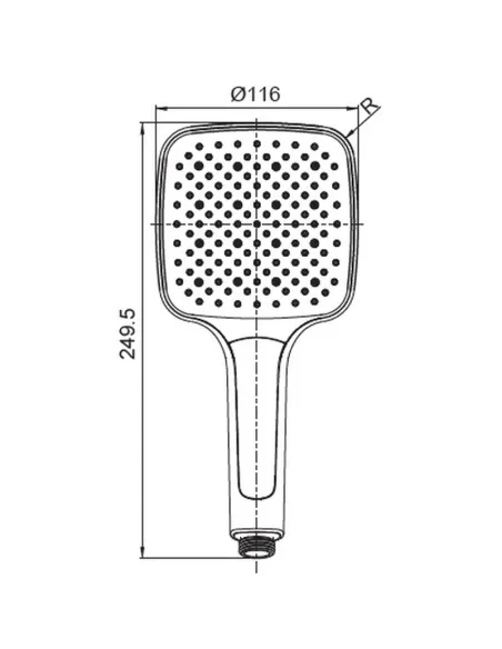 Лійка для ручного душу Koer KP-0402-01, 249x116 мм, 3 режими