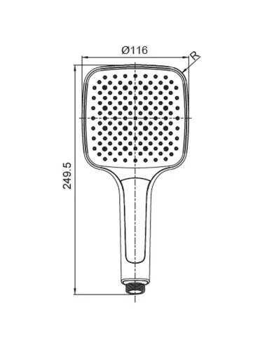 Лейка для ручного душа Koer KP-0402-03, 249x116 мм, 3 режима