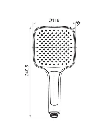 Лейка для ручного душа Koer KP-0402-03, 249x116 мм, 3 режима