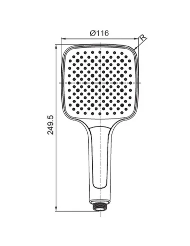 Лейка для ручного душа Koer KP-0402-07, 249x116 мм, 3 режима