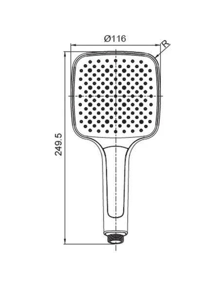 Лейка для ручного душа Koer KP-0402-07, 249x116 мм, 3 режима