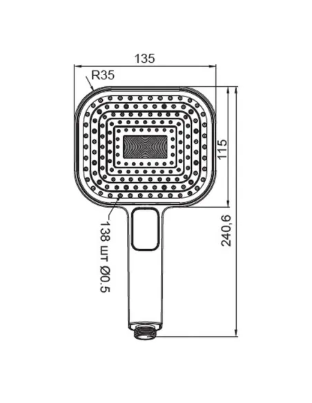 Лейка для ручного душа Koer KP-0404-01, 240x135 мм, 3 режима