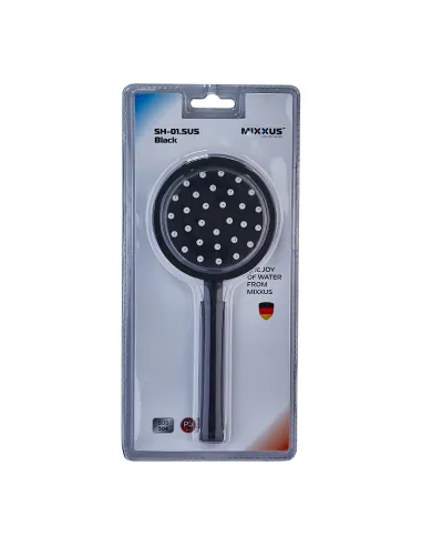 Лейка для ручного душа Mixxus SH-01.SUS Black, нержавеющая сталь, 1 режим