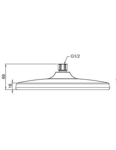 Лейка тропический душ Koer KP-0401-05-OH 250 мм, круглая