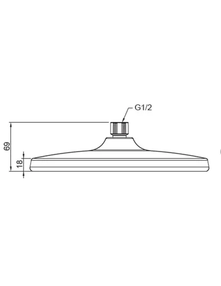 Лейка тропический душ Koer KP-0401-05-OH 250 мм, круглая