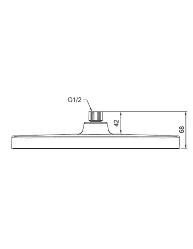 Лійка тропічний душ Koer KP-0402-01-OH 310x200 мм, прямокутна