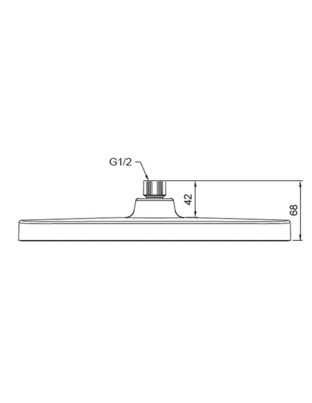 Лійка тропічний душ Koer KP-0402-01-OH 310x200 мм, прямокутна