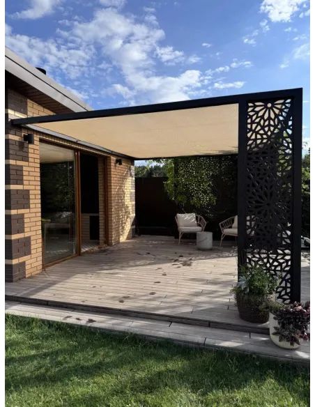 Затеняющая сетка для беседки КТУ 4х5 метра, тень 90%, бежевая