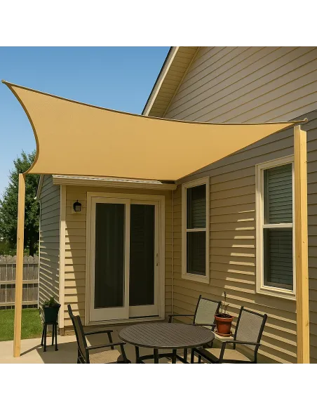 Навес от дождя и солнца КТУ 4x4 метра, водонепроницаемый, бежевый