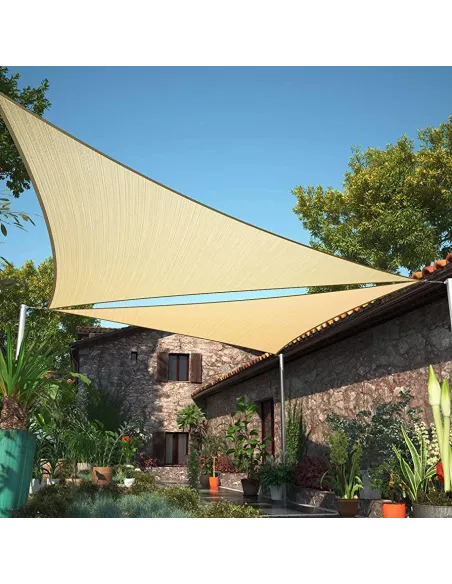 Теневая сетка для навеса от солнца КТУ 3х3х4 метра, тень 90%, бежевая
