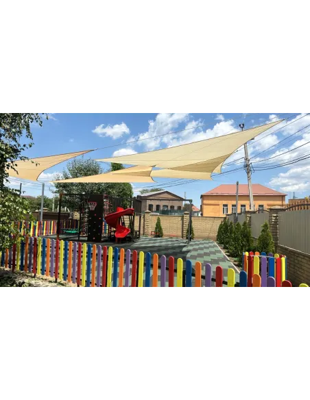 Теневая сетка для навеса от солнца КТУ 3х3х4 метра, тень 90%, бежевая