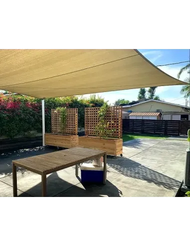 Тіньовий навіс із сітки КТУ 4х4 метри, тінь 90%, бежевий