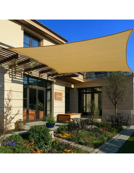 Теневой навес из сетки КТУ 4х4 метра, тень 90%, серый