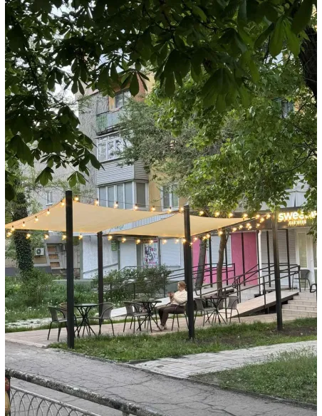 Тент для беседки из сетки КТУ 3х5 метров, тень 90%, бежевый