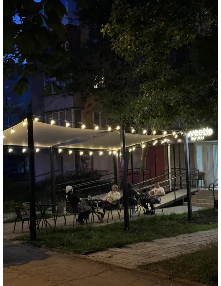 Тент для альтанки із сітки КТУ 3х5 метрів, тінь 90%, сірий