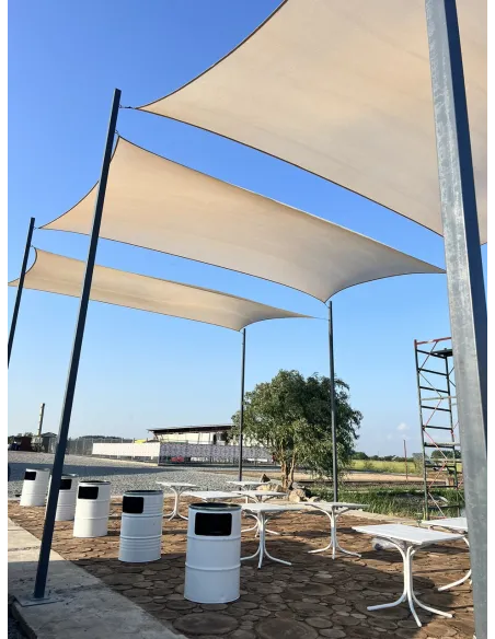 Тент-навес для бассейна КТУ 4х6 метра, с УФ-фильтром, затенение 85%, бежевый