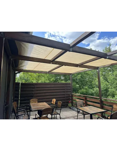 Тент-навес для бассейна КТУ 4х6 метра, с УФ-фильтром, затенение 85%, бежевый