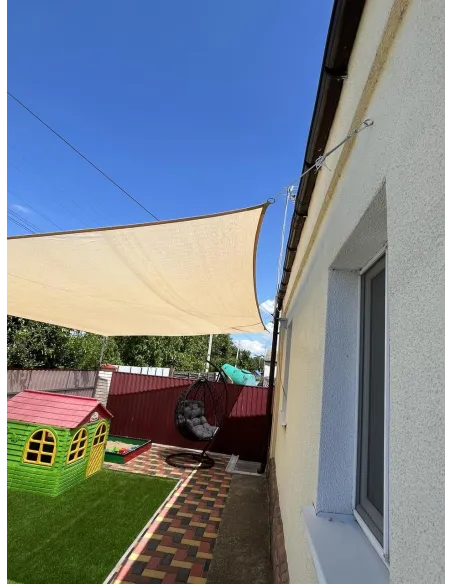 Тент-навес для бассейна КТУ 4х6 метра, с УФ-фильтром, затенение 85%, бежевый