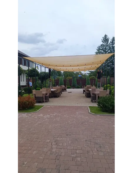 Тент-навес для бассейна КТУ 4х6 метра, с УФ-фильтром, затенение 85%, бежевый