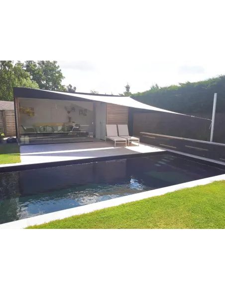 Тент-навес для бассейна КТУ 4х7х8 метра, с УФ-фильтром, затенение 85%, бежевый