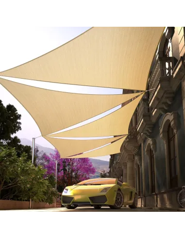 Тент-навес для бассейна КТУ 4х7х8 метра, с УФ-фильтром, затенение 85%, бежевый