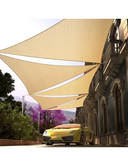 Тент-навес для бассейна КТУ 4х7х8 метра, с УФ-фильтром, затенение 85%, бежевый