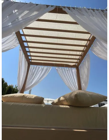 Тент-навес для терассы из сетки КТУ 5х5 метров, тень 90%, серый