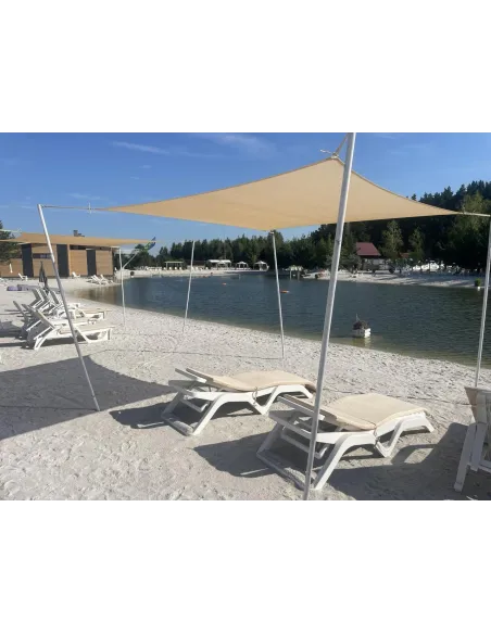 Тент-навес для терассы из сетки КТУ 5х5 метров, тень 90%, серый