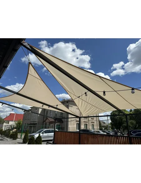 Тент-навес для терассы КТУ 4 х 4 х 4 метра, тень 95%, бежевый