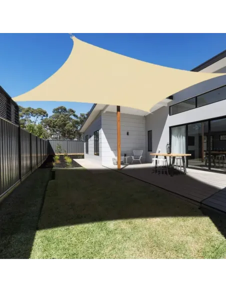 Тент-парус тіньовий КТУ 5х5 метрів, тінь 95%, бежевий