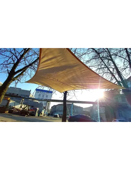 Тент-парус теневой КТУ 5х5 метров, тень 95%, серый